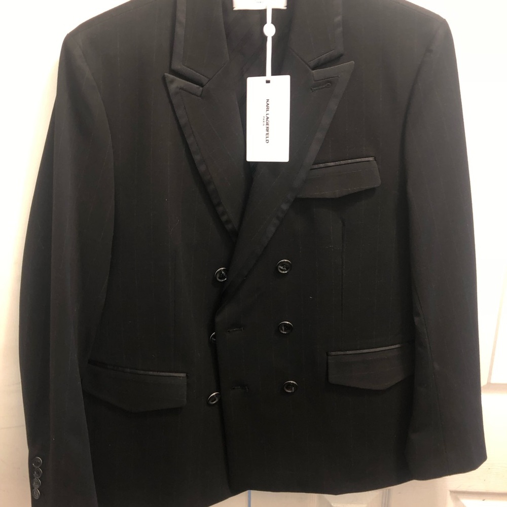 Men's Black Double-Breasted Blazer